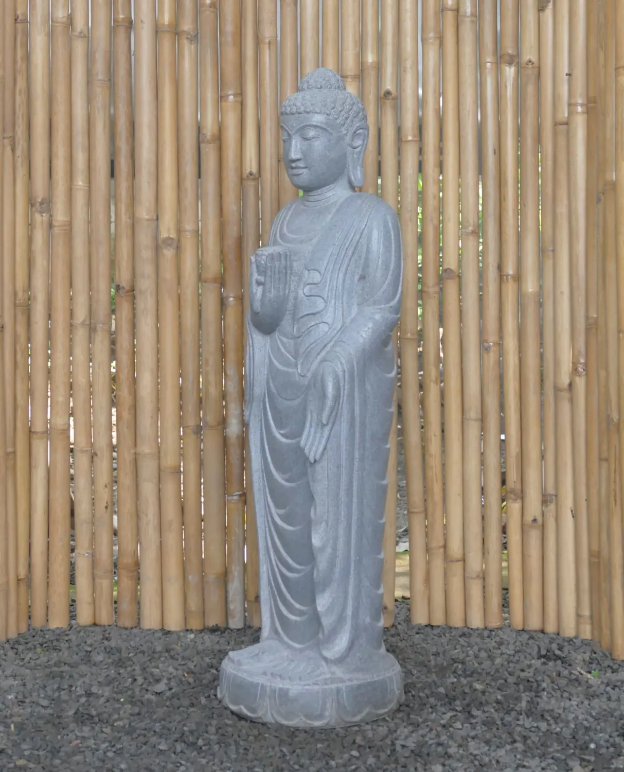 Product image 2 of the product “Standing Buddha with Lotus Flower, ca. 120 cm H ”